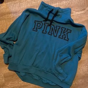 Cowlneck turquoise PINK sweatshirt